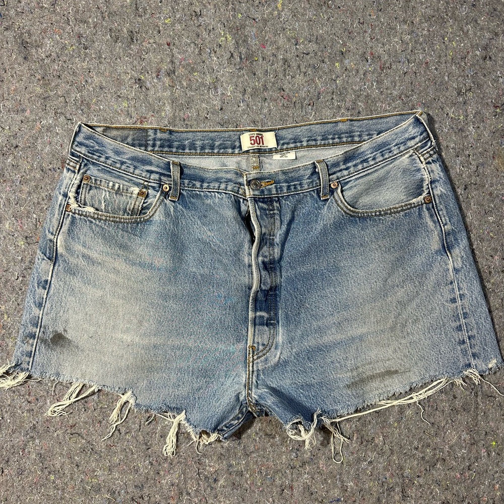 Levi's Distressed Light Blue Jean Shorts